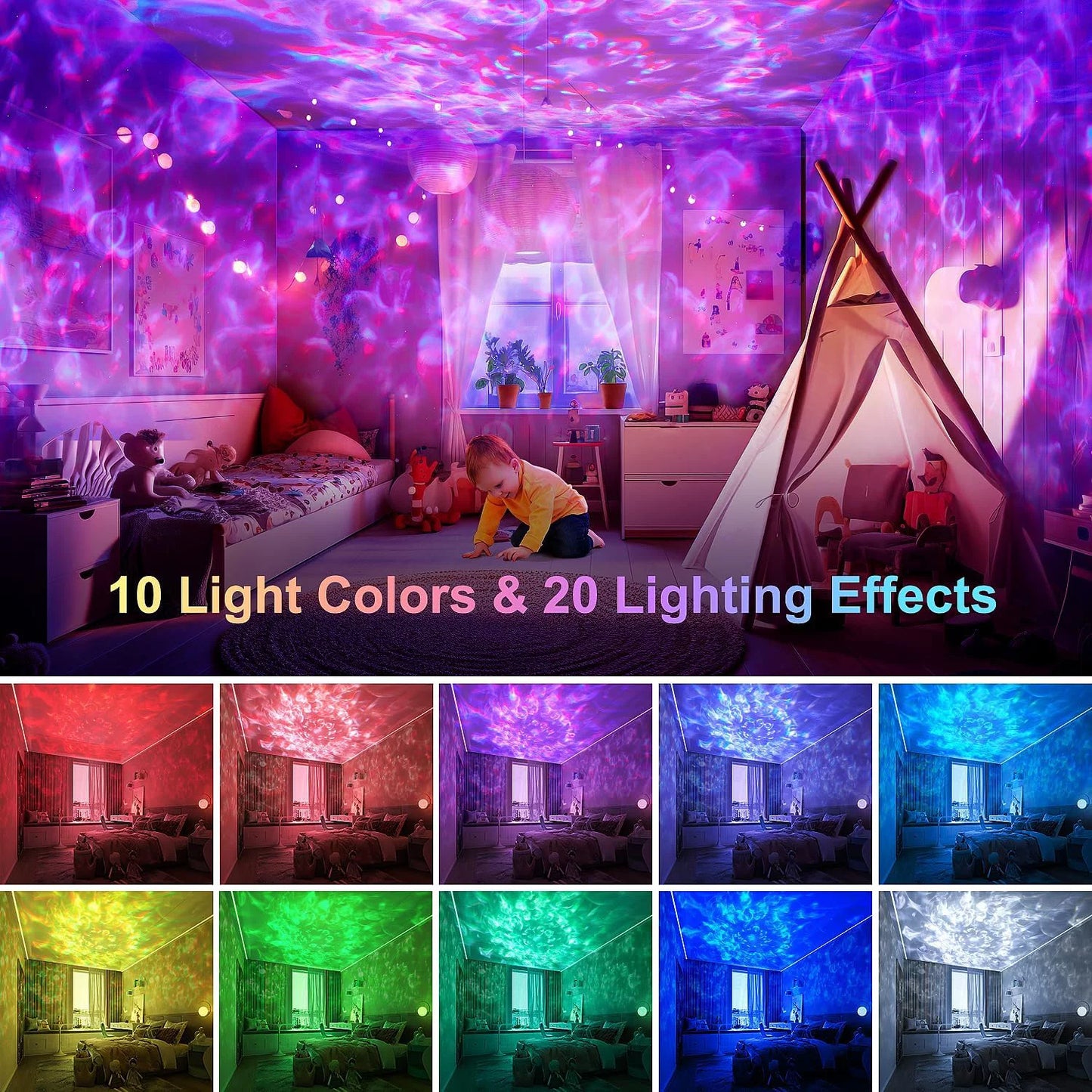 SpeakNBall™ 4 in 1 LED Galaxy Bluetooth Speaker& Projector with 20 Lighting Effects, Timer And Control