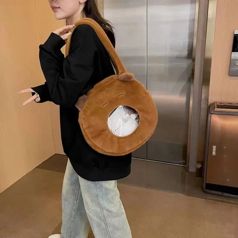 Capybara Plush Backpack Kawaii Fashion Plushie Doll Fur Bag Children'S Bag Shoulder Bag Mini Knapsack Bags Gifts for Girlfriend