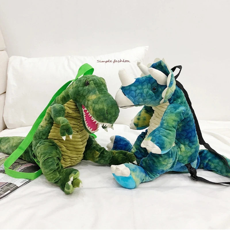 New Fashion Parent-Child Creative 3D Dinosaur Backpack Cute Animal Cartoon Plush Backpack Dinosaurs Bag for Children Kids Gifts
