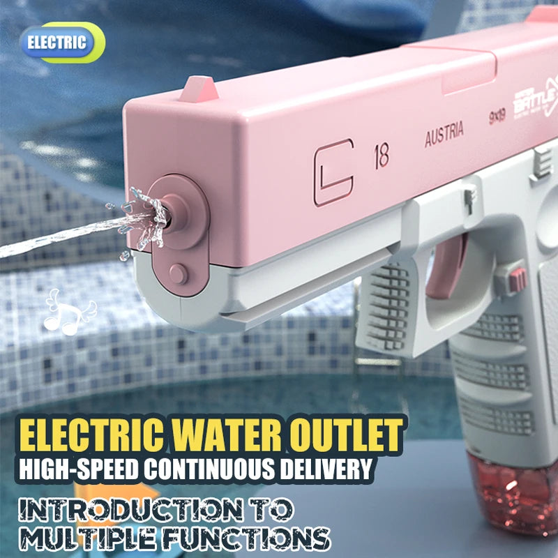 SwitchnShoot™ Child Safe High-Pressure Electric Water Gun. Chargeable, (2x) Clip, Extra Fun!