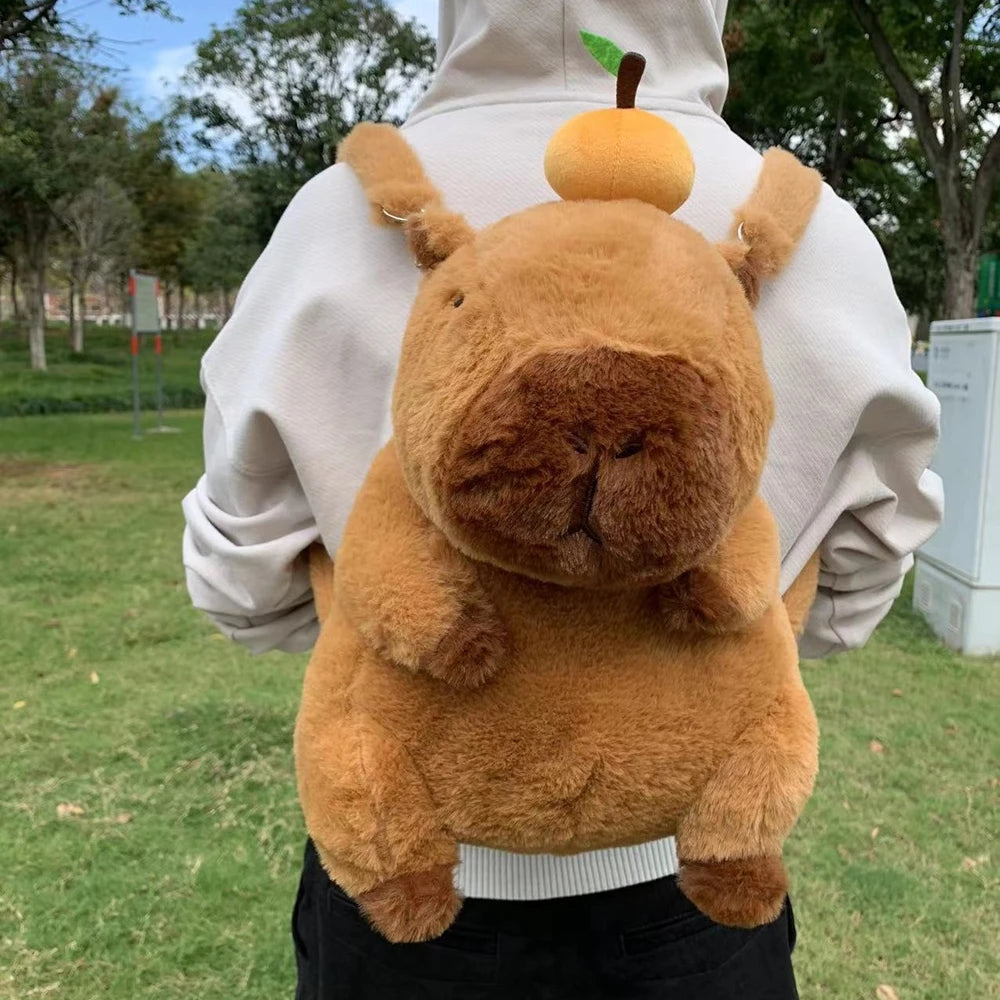 Capybara Plush Backpack Kawaii Fashion Plushie Doll Fur Bag Children'S Bag Shoulder Bag Mini Knapsack Bags Gifts for Girlfriend