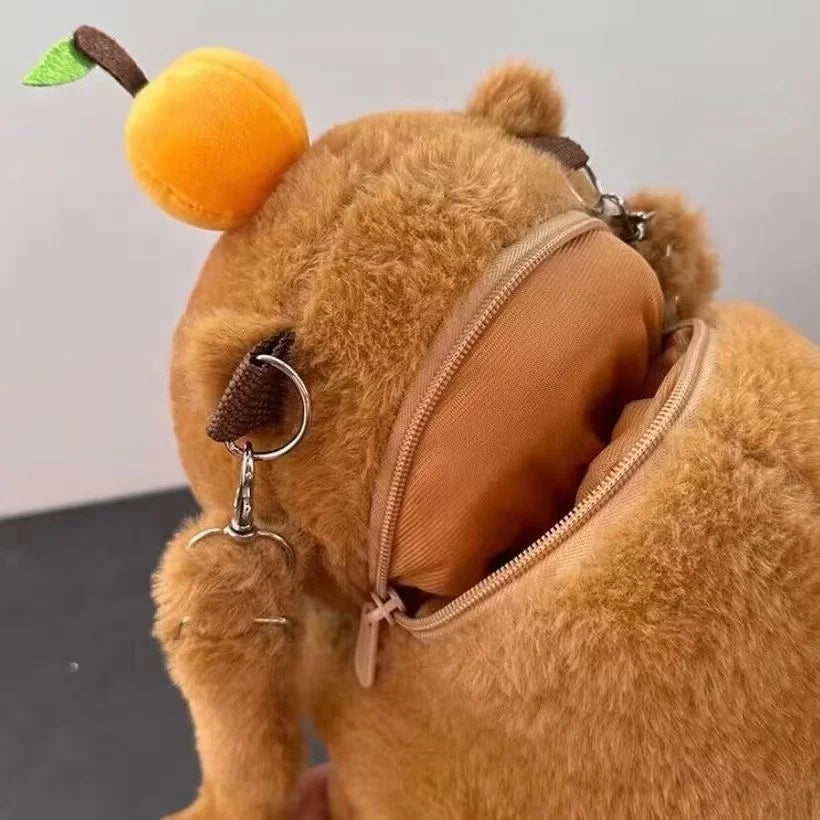 Capybara Plush Backpack Kawaii Fashion Plushie Doll Fur Bag Children'S Bag Shoulder Bag Mini Knapsack Bags Gifts for Girlfriend