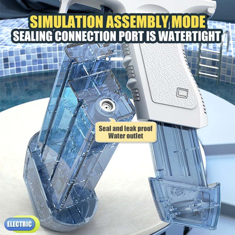 SwitchnShoot™ Child Safe High-Pressure Electric Water Gun. Chargeable, (2x) Clip, Extra Fun!
