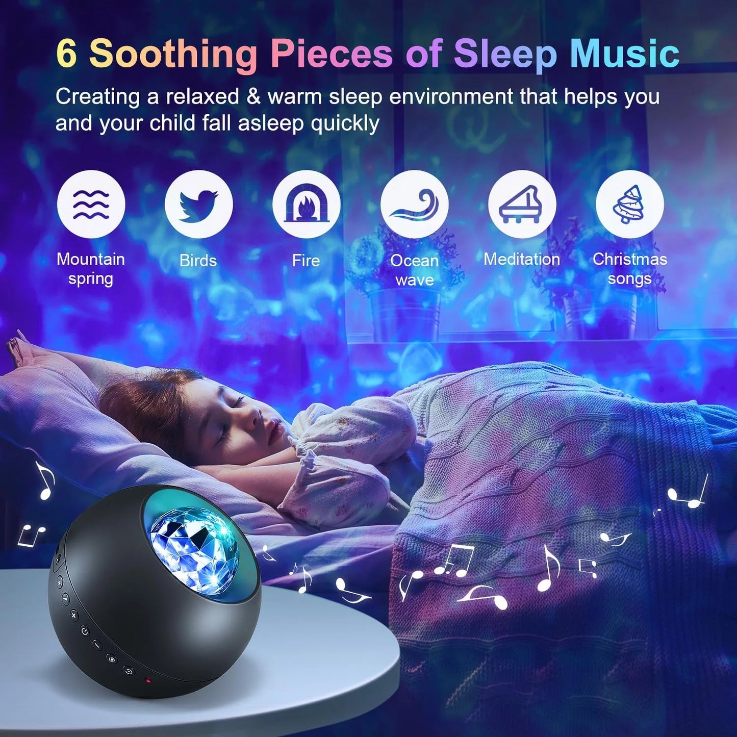 SpeakNBall™  4 in 1 LED Galaxy Bluetooth Speaker& Projector with 20 Lighting Effects, Timer And Control 