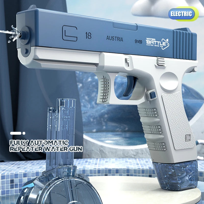 SwitchnShoot™  Child Safe High-Pressure Electric Water Gun. Chargeable, (2x) Clip, Extra Fun!