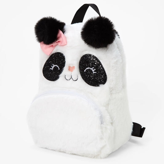 Club Plush Panda Small Backpack - White